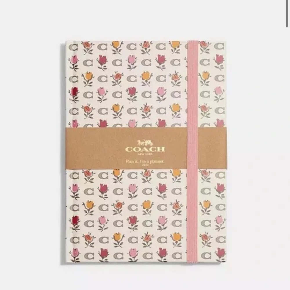 Coach PLANNER WITH BADLANDS FLORAL PRINT IN WHITE